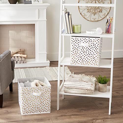 DII Woven Polyester Storage Bin, Polka Dot, Large Set of 2 - Image 4