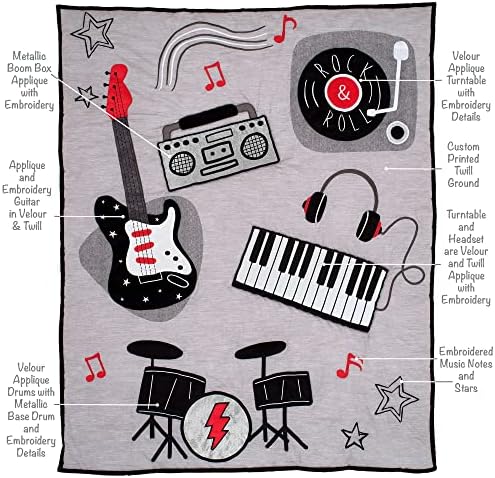 Lambs & Ivy Rock Star Musical Instruments 3-Piece Baby Crib Bedding Set - Image 3