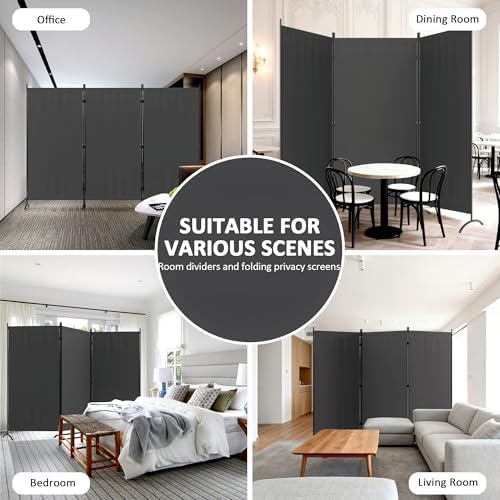 3 Panel Room Divider 6 Ft Folding Screen Room Dividers - Image 5