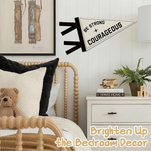 Boys Room Decor, Be Strong and Courageous Felt Banners Flags - Image 4