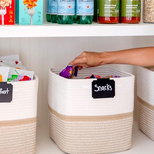 NaturalCozy Storage Cubes 11 Inch Cotton Rope Woven Baskets - Image 5