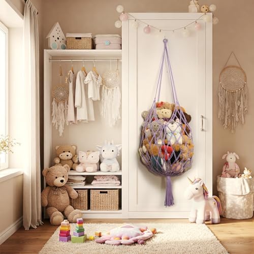 Stuffed Animal Storage Hammock Corner Hanging Net Stuffy Animal Hammock Macrame - Image 7