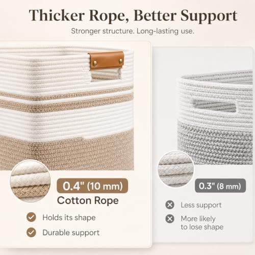 Laundry Hamper, Cotton Rope Laundry Basket - Image 6