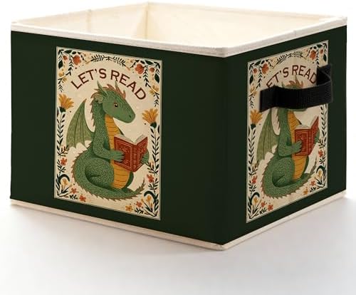 Floral Dragon Reading Book Storage Bins by Unknown