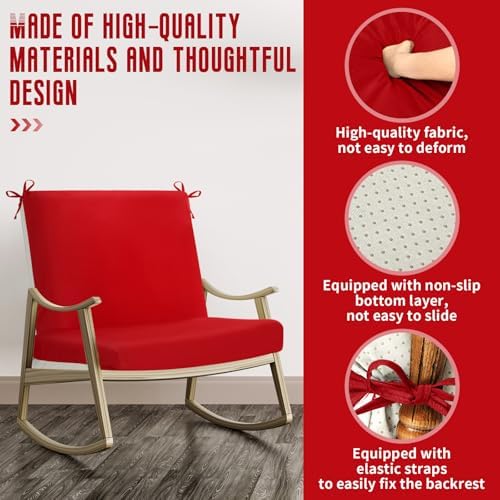 Tudomro 4 Pcs Outdoor High Back Chair Cushion Covers Waterproof Patio - Image 5