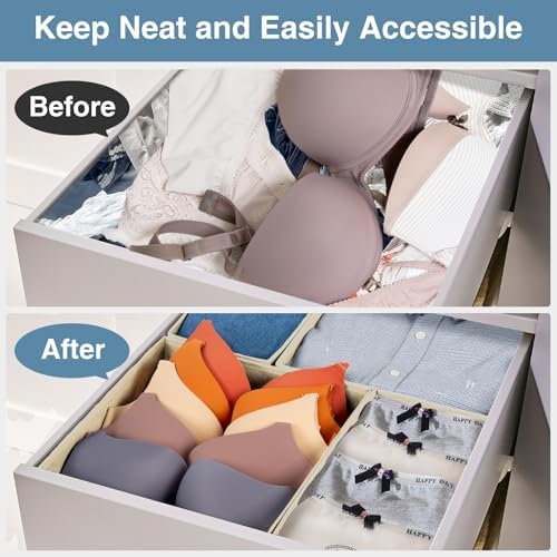 Criusia Drawer Organizer Clothes, 24 Pack Underwear Drawer Organizers, Foldable - Image 2