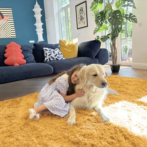 OLANLY 3x5 Machine Washable Small Bedside Rug, Soft Fluffy Shaggy Rugs - Image 5