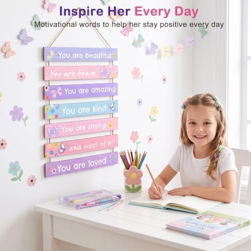 Girls Room Decor Colorful Inspirational Wall Plaque Set - Image 3