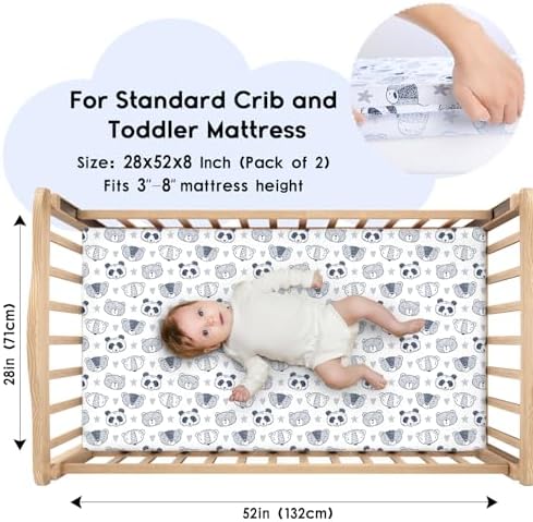 Yoofoss 2-Pack Baby Crib Sheets - Image 2
