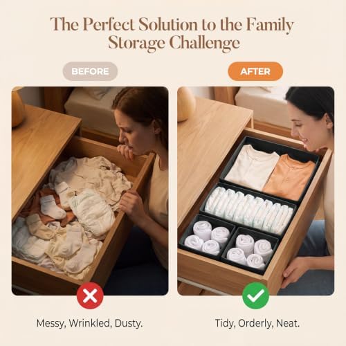Drawer Organizer Storage for Clothes, 10 Pack - Image 4