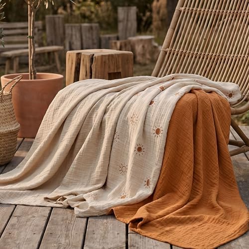 Muslin Swaddle Blankets for Newborn, 3 Pack Breathable Soft Receiving Blanket - Image 6