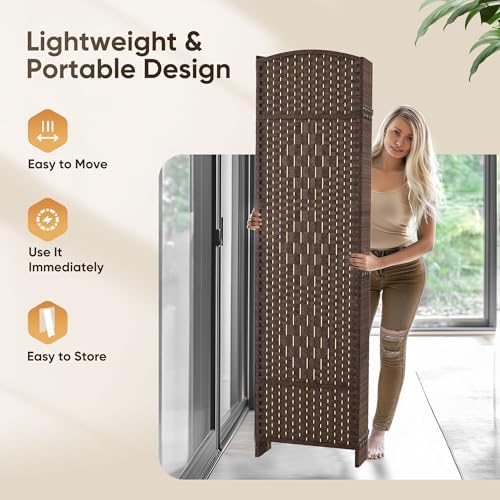 JOSTYLE 8 Panel Room Divider, Privacy Screen & Room Separation, Extra Wide - Image 5
