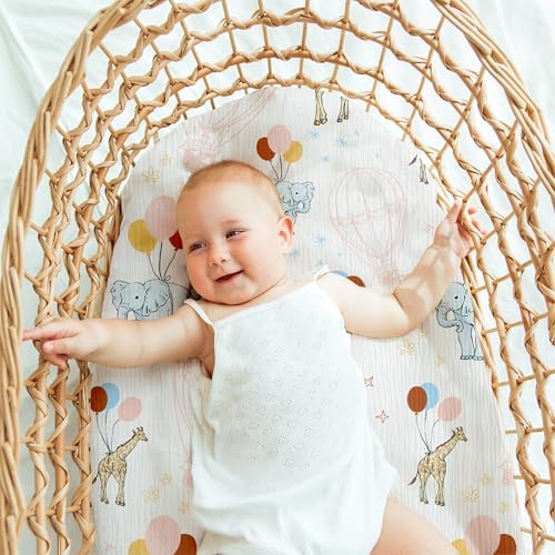 Muslin Bassinet Sheets 2 Pack, Universal Cotton Fitted Baby Mattress Sheet - Image 2