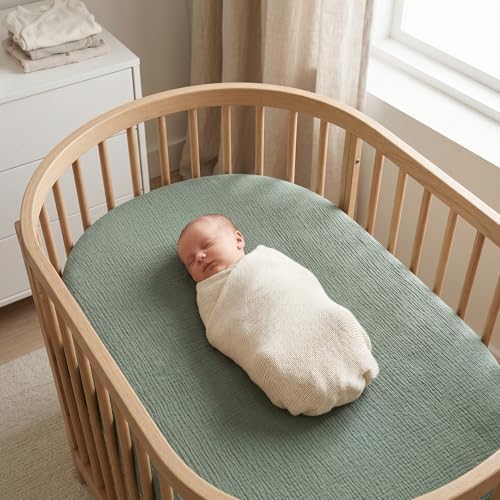 100% Muslin Cotton Baby Bassinet Sheets - Image 7
