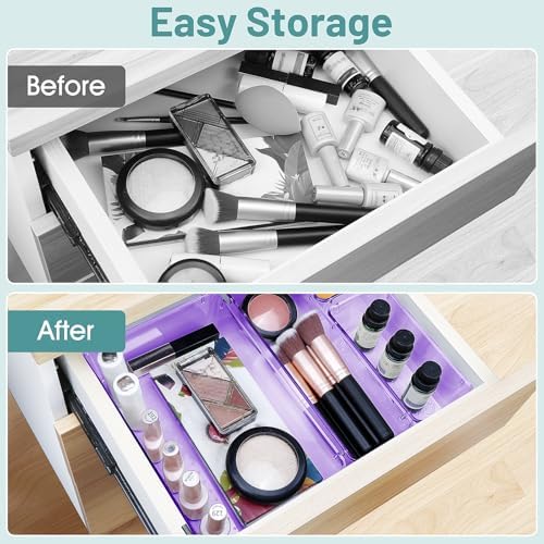25 PCS Plastic Drawer Organizer Set, Makeup Organizers and Storage Bins - Image 4