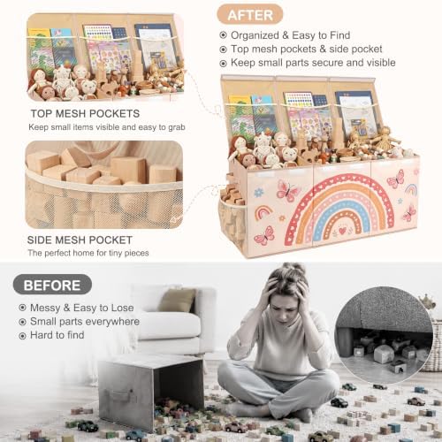 Toy Box with Adjustable Divider Large Toy Chest Storage - Image 3