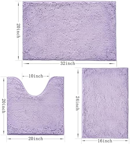Bathroom Rugs Sets 3 Piece Non Slip, Bath Rugs - Image 3