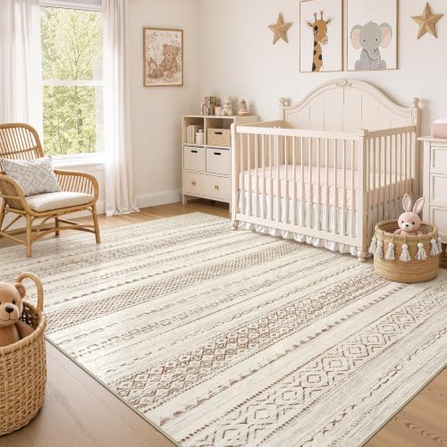 Nakagishi 12x15 Area Rugs Living Room: Washable Boho Large Neutral Modern Soft - Image 7