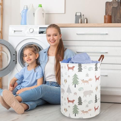 FXOLCSHE Animal Baby Laundry Basket, Woodland Animals Baby laundry hamper - Image 5