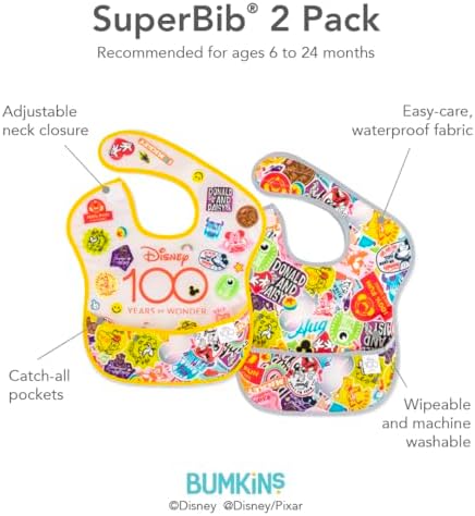 Bumkins Disney Bibs for Girl or Boy, SuperBib Baby and Toddler for 6-24 Months - Image 5