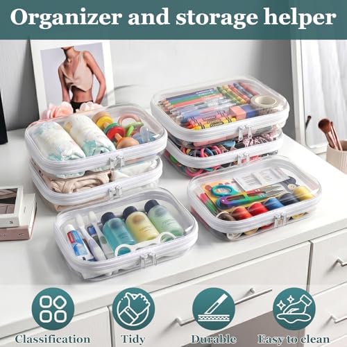 Clear Hard Shell Zipper Cases, Plastic Hard Sided Zippers Pouches Clear - Image 6
