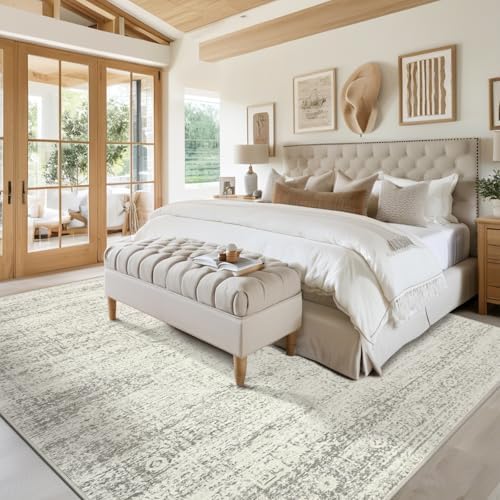 Washable Rugs 6x9 Area Rugs for Living Room, Dining Room-Beige Green - Image 7
