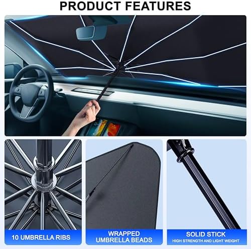 EcoNour Car Umbrella Windshield Sun Shade, Universal Fit Foldable Car & Truck - Image 5