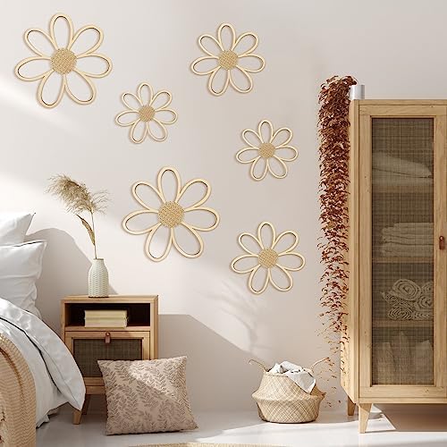 Thyle 6 Pcs Daisy Wall Decor Wooden Flower - Image 5