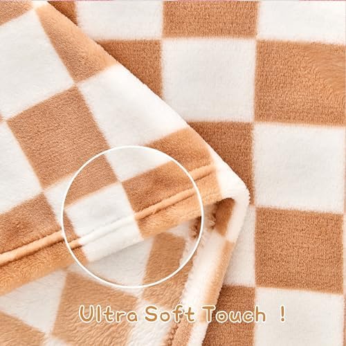 Yurhap Checkered Baby Blanket Fleece Baby Blankets Neutral - Image 6