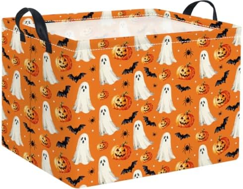 Halloween Basket Cute Baskets for Kids Pumpkin Basket Rectangular Storage Bin by TIBAOLOVER