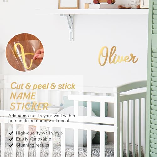 Boao Personalized Name Letter Wall Decal, Modern Calligraphy - Image 3