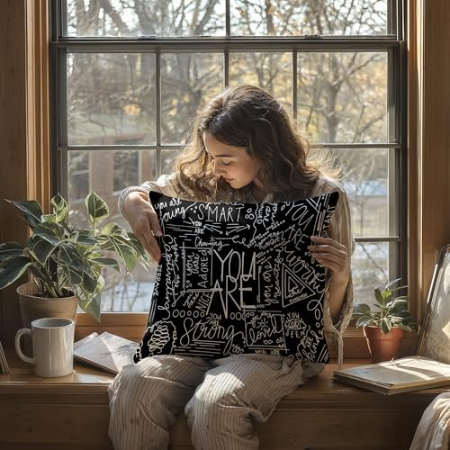 You are Inspirational Throw Pillow Covers 18x18 Inch, Positive Saying Quotes - Image 5
