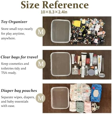 4 pcs Clear Zipper Pouches, Hard Shell Zipper Case, Makeup Organizer - Image 5