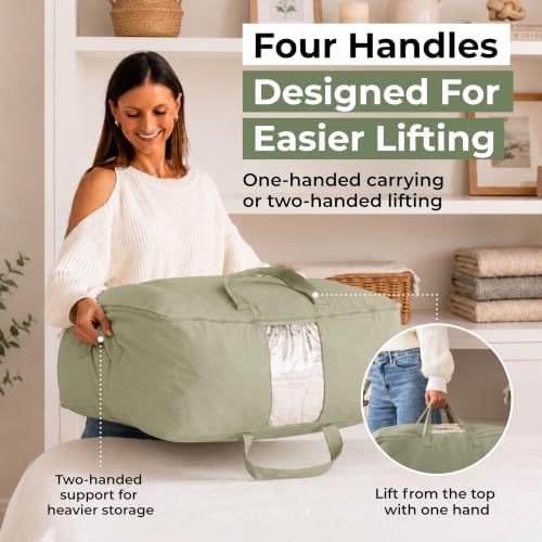 Soft Canvas Storage Bags with Zipper. Thick Breathable - Image 4