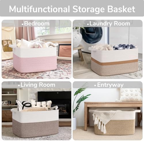 Goodpick Large Woven Rope Blanket Basket - Image 4