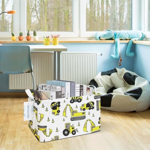 Rectangular Collapsible Storage Basket Nursery Organizer Engineering Car - Image 5