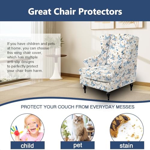 NILUOH Wingback Chair Covers 2-Piece, Armchair Slipcovers - Image 4