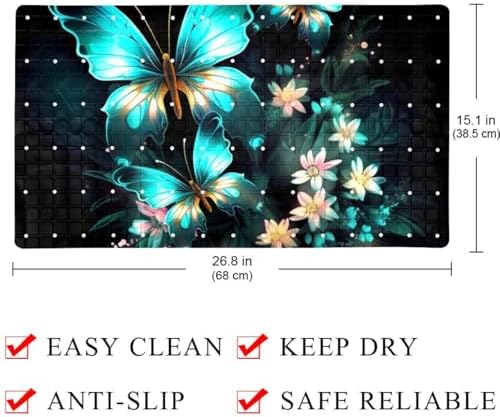Shower Mat Bathtub Mat, 26.8x15.1 inch, Non-Slip Bath Mat - Image 4