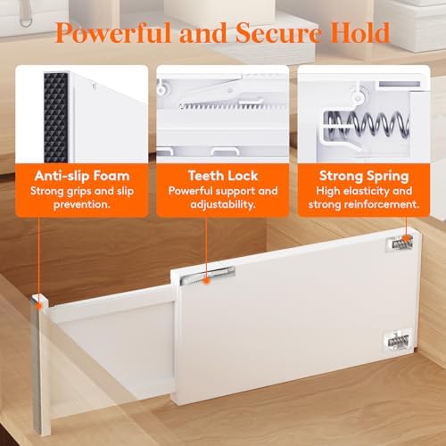 Lifewit 6" Tall Upgrade Drawer Dividers, Adjustable Deep Drawer Organizer - Image 3