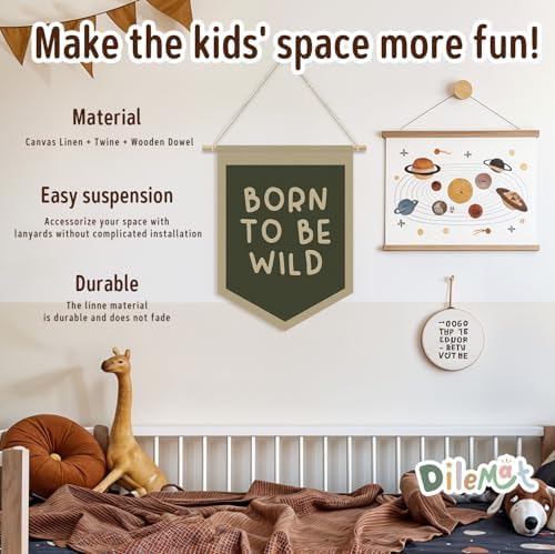 Boys Nursery Decor, Born To Be Wild Pennant Banner - Image 2