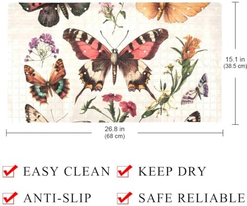 Shower Mat Non Slip, Butterflies Floral Anti Slip Bath Mat - Image 4