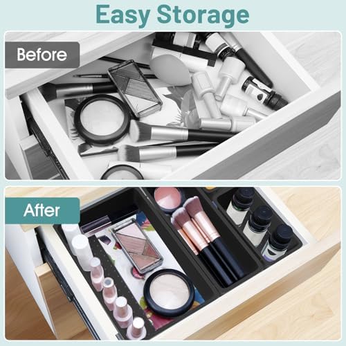 25 PCS Plastic Drawer Organizer Set, Makeup Organizers and Storage Bins - Image 4