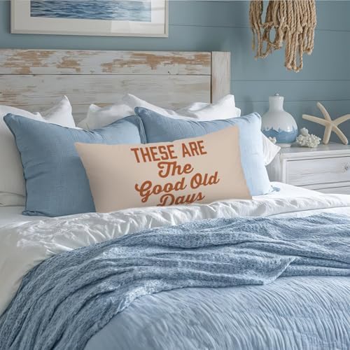 Inspirational These are The Good Old Days 12x20 Pillow Cover, Retro - Image 3