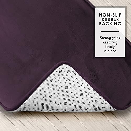 Clara Clark 2 Piece Bathroom Rugs, Velvet Memory Foam Bath Mat Set, Non-Slip - Image 4