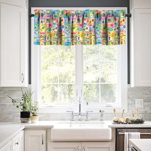 Alphabet Valances Curtains Play Learn Board Game Animals Pattern Window - Image 6