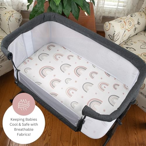 Muslin Bassinet Sheets for Angelbliss, Wayfong Baby Bassinet Bedside Sleeper by - Image 6