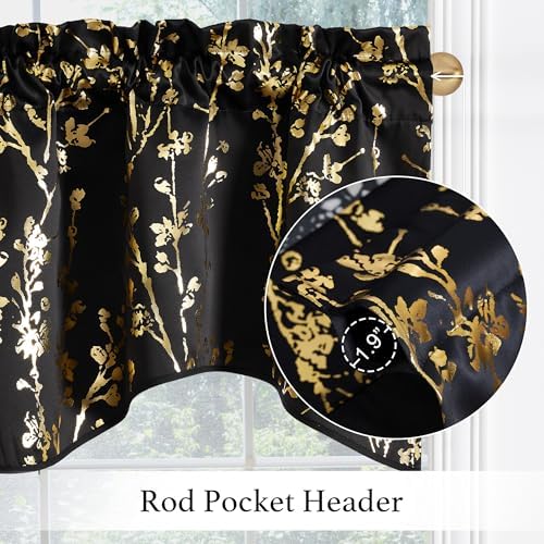NICETOWN Blackout Floral Kitchen Valances - Image 3