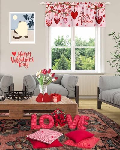 Vandarllin Pink Valentine's Day Kitchen Curtains Valances - Image 4