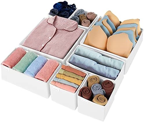 Criusia Drawer Organizer Clothes, 8 Pack Underwear Drawer Organizer, Foldable by Criusia