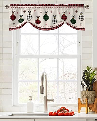Christmas Blackout Tie Up Valance Curtains - Image 2